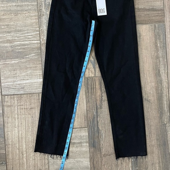 BDG Dillon high rise slim straight black denim ankle raw hem jeans size 24 - Picture 8 of 8